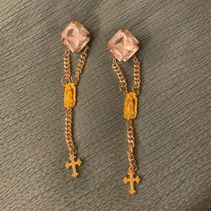 Honey B Virgin Mary Earrings